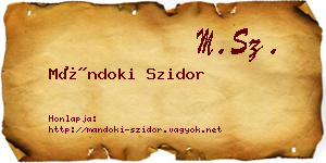 Mándoki Szidor névjegykártya